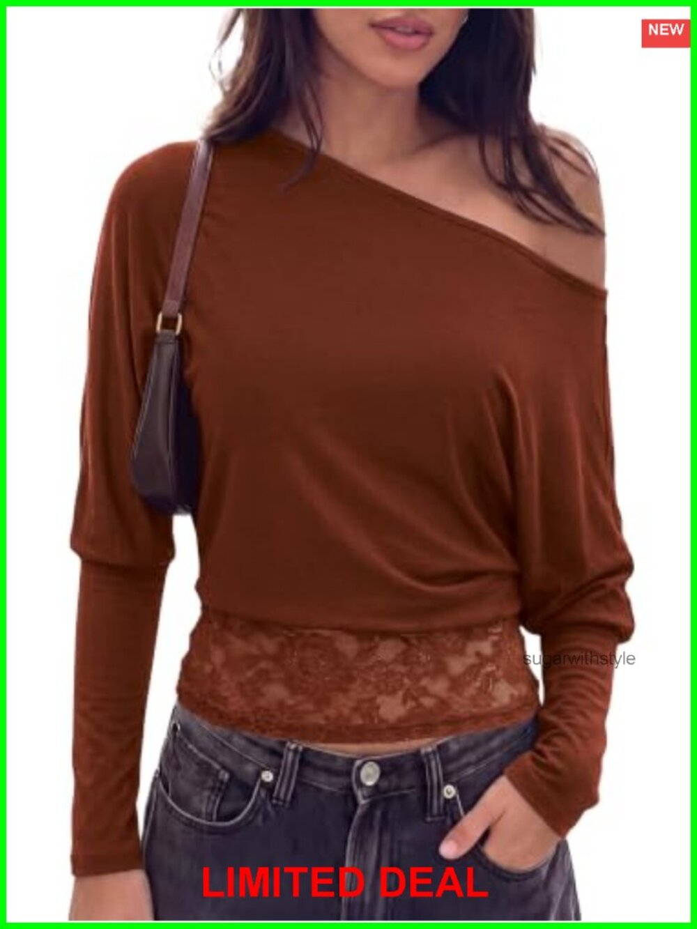 Women's Asymmetrical Off The Shoulder Long Sleeve Crop Top Fall Shirt